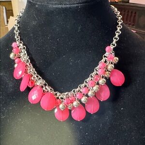Paparazzi Pink and Silver Statement Necklace